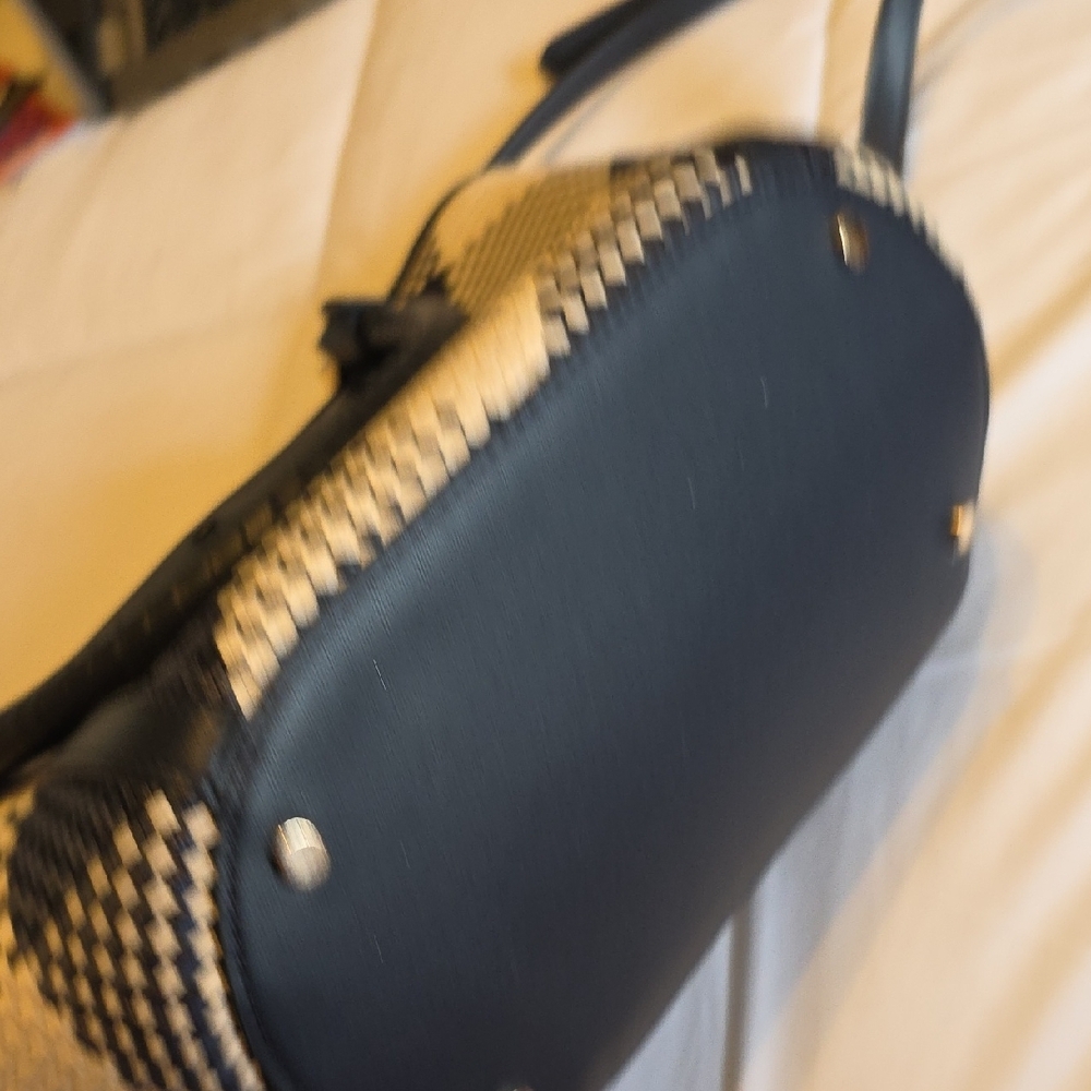 Kate Spade Navy and Cream Woven Satchel - Picture 5 of 5